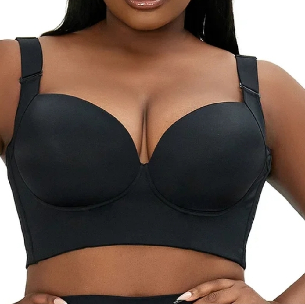 Black back smoothing bra 38I